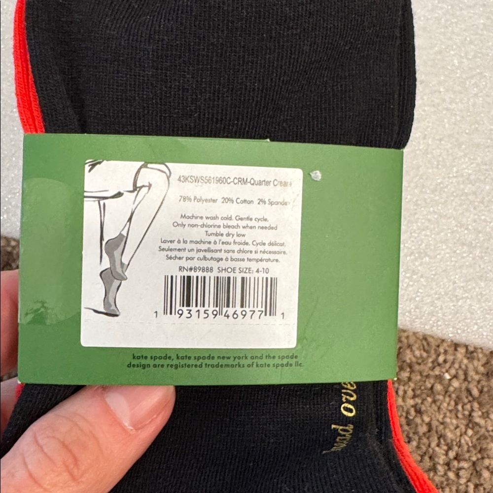 Kate Spade polka dots ladybug set of 3 quarter socks NWT size 4-10 - Picture 3 of 4